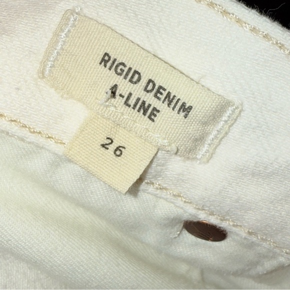 MADEWELL Rigid Denim A Line Skirt White size 26 - Picture 5 of 5